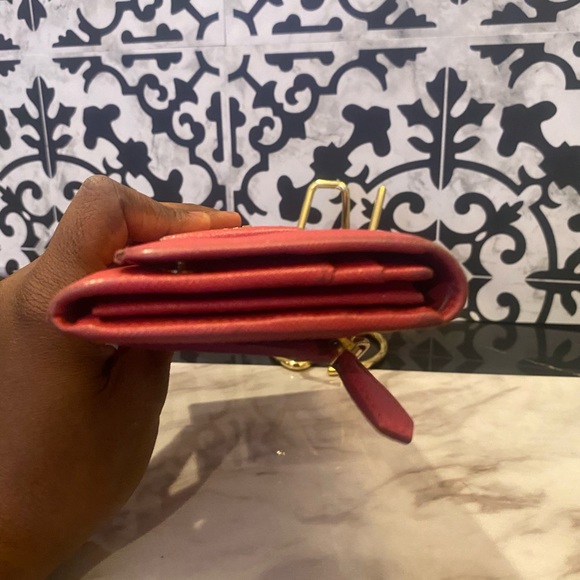 Prada Pink Ribbon Saffiano Leather Bi-fold Wallet - Picture 4 of 9
